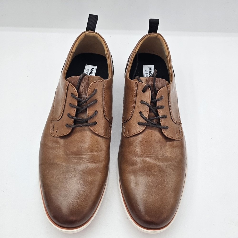 Steve Madden Brookes Oxford Dress Shoes Cognac Leather Lace Up Size 11.5 - Picture 2 of 10